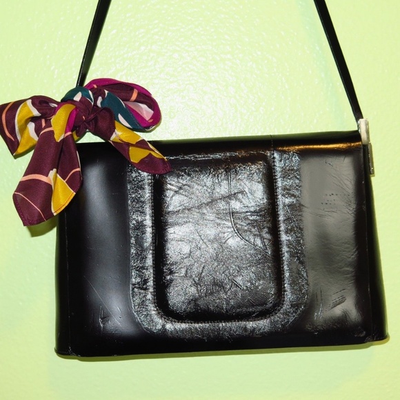 Francesco Biasia ☆ Black Italian Leather Bag - Picture 2 of 8